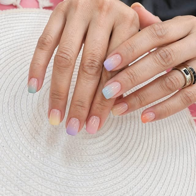 Pastel ombré manicure at Rabbit Nail Spa